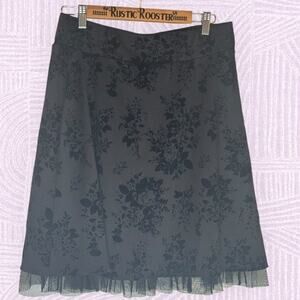 GNW Black Velvet Rose Skirt with Petticoat  Fairycore, New with Tags, Size Large